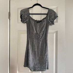 Reformation Mini Check Linen Dress